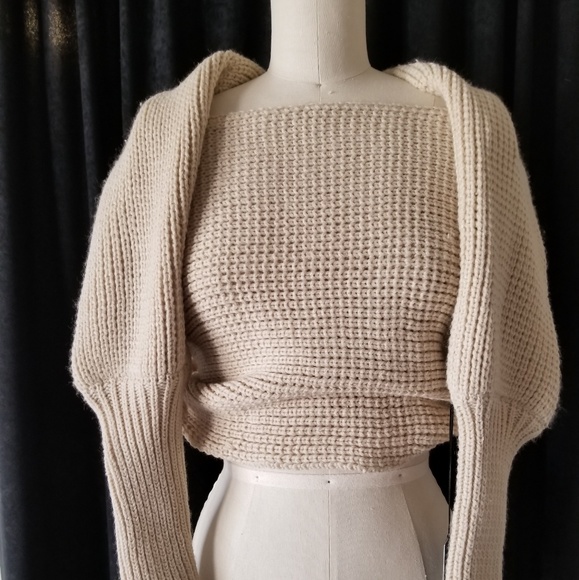 Super Long Knit Crop Cardigan/Scarf/Crop top - Picture 3 of 4